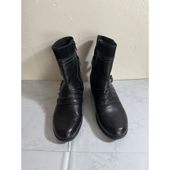Y2K Style EARTH Origin BLACK LEATHER BOOTS SIZE 7.5M $149 - Picture 4 of 7